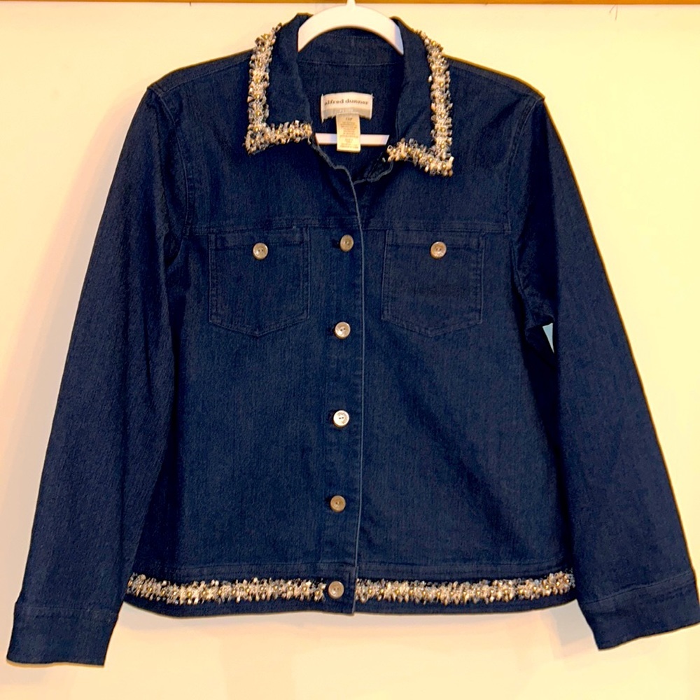 Alfred Dunner Petite Blue Jean Jacket with Decorative Trim sz.12P